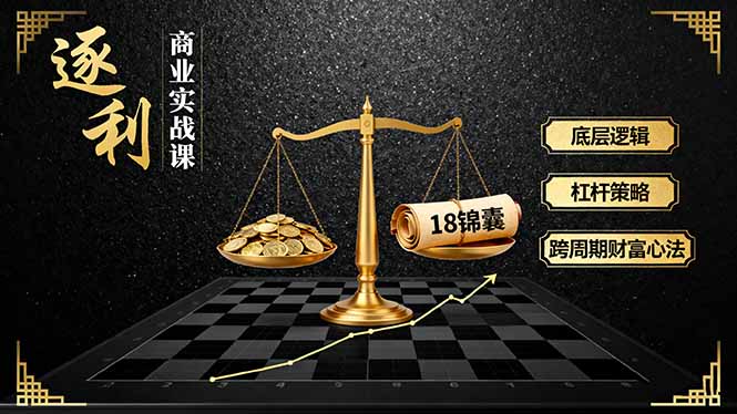 《逐 利》商业实战课，底层逻辑、杠杆策略、18锦囊，跨周期财富心法-摇钱述